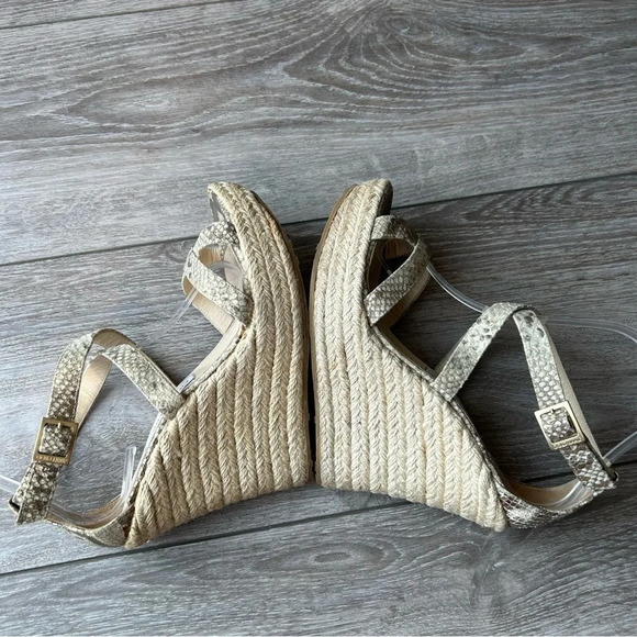 Jimmy  Choo Snakeskin Espadrilles Wedge Sandals - Picture 7 of 16